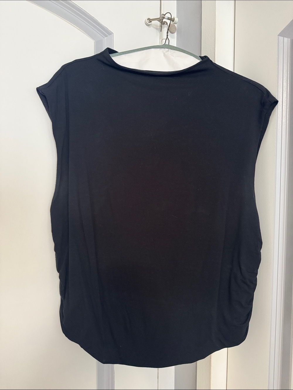 a new day Black Mock Neck Ruched Side Tank Top